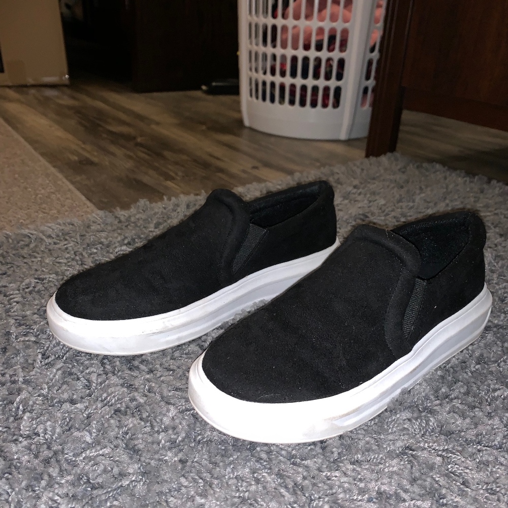 black slip-ons
